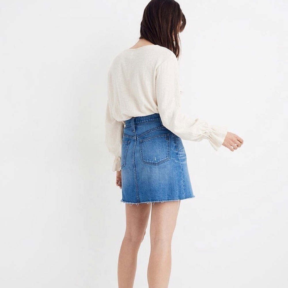 Madewell cutout denim a-line mini skirt NWT 33” - Picture 3 of 11